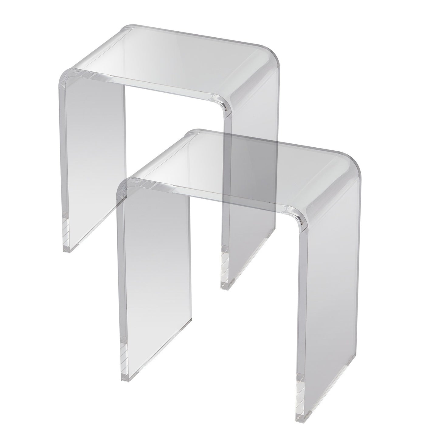 Acryl Bijzettafels – Bijzettafel Set – Side Table – Salontafel – Nachtkastje – Transparant Design – 41,5x30,5x46 cm – 18 mm Dik Acryl