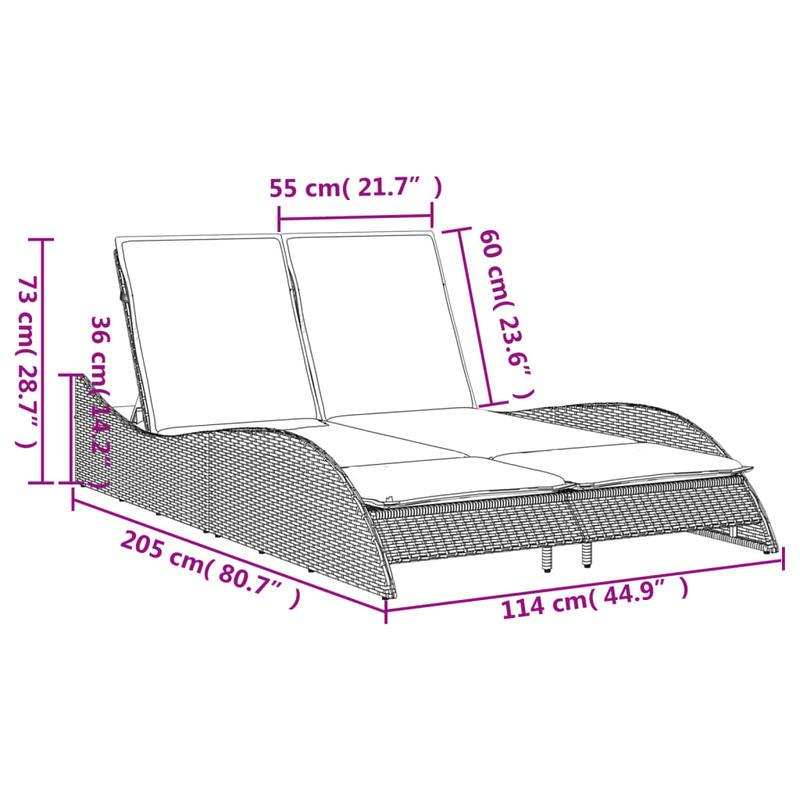 Loungestoel – Fauteuil – Tuinstoel – Relaxstoel – Zitmeubel – Lichtgewicht Poly Rattan – Weerbestendig Met Kussen 114x205x73 cm