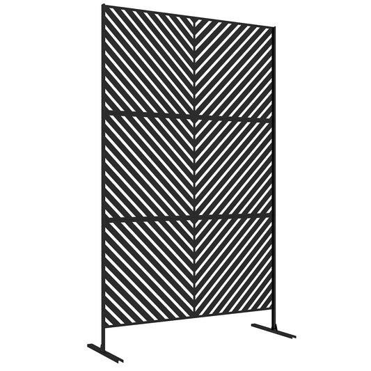 Tuinscherm – Schutting – Privacyscherm – Windscherm – Balkonscherm – Epoxy Metaal – 122 x 45 x 198 cm – Geometrisch Patroon – Zwart
