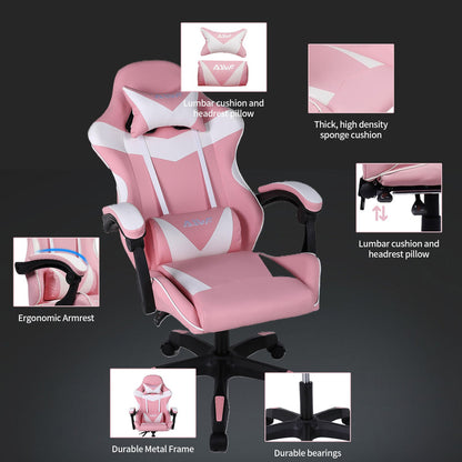 High-Back Gaming Chair PC Office Chair Computer Racing Chair PU Desk Task Chair Ergonomic Executive Swivel Rolling Chair with Lumbar Support for Back Pain Women, Men