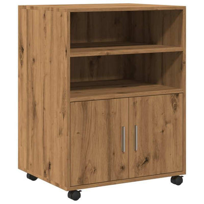 rolkast houten – rollende kast – opbergkast – verrijdbare kast – houten kast – handgemaakt eikenhout – 60x48x81 cm – duurzaam massief hout