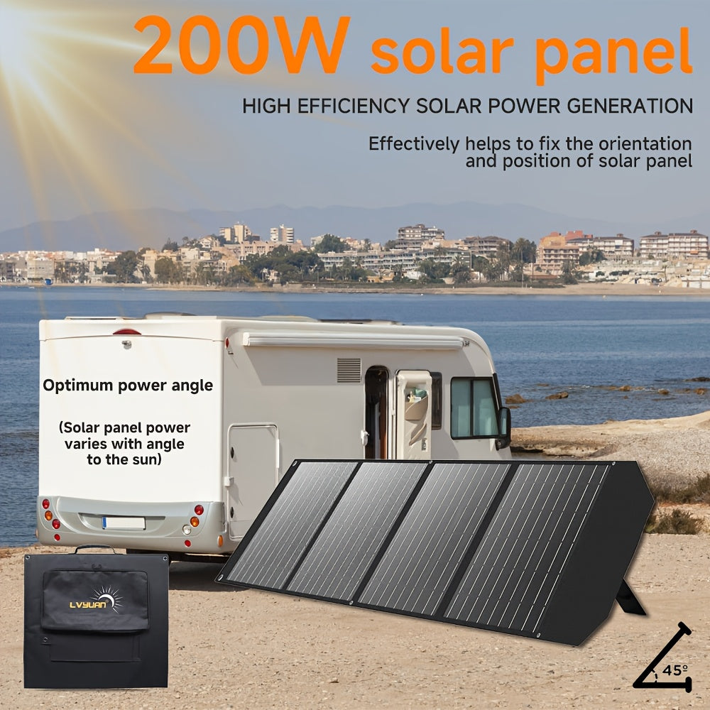 Portable Monocrystalline Silicon 120W/200W 36V Solar Panel By LVYUAN, Ultra-light And Foldable Solar Panel Kit With MC4 Connectors, Suitable For Power Stations, Efficient Solar Charger, Ideal For Camping And Off-grid RV, With
