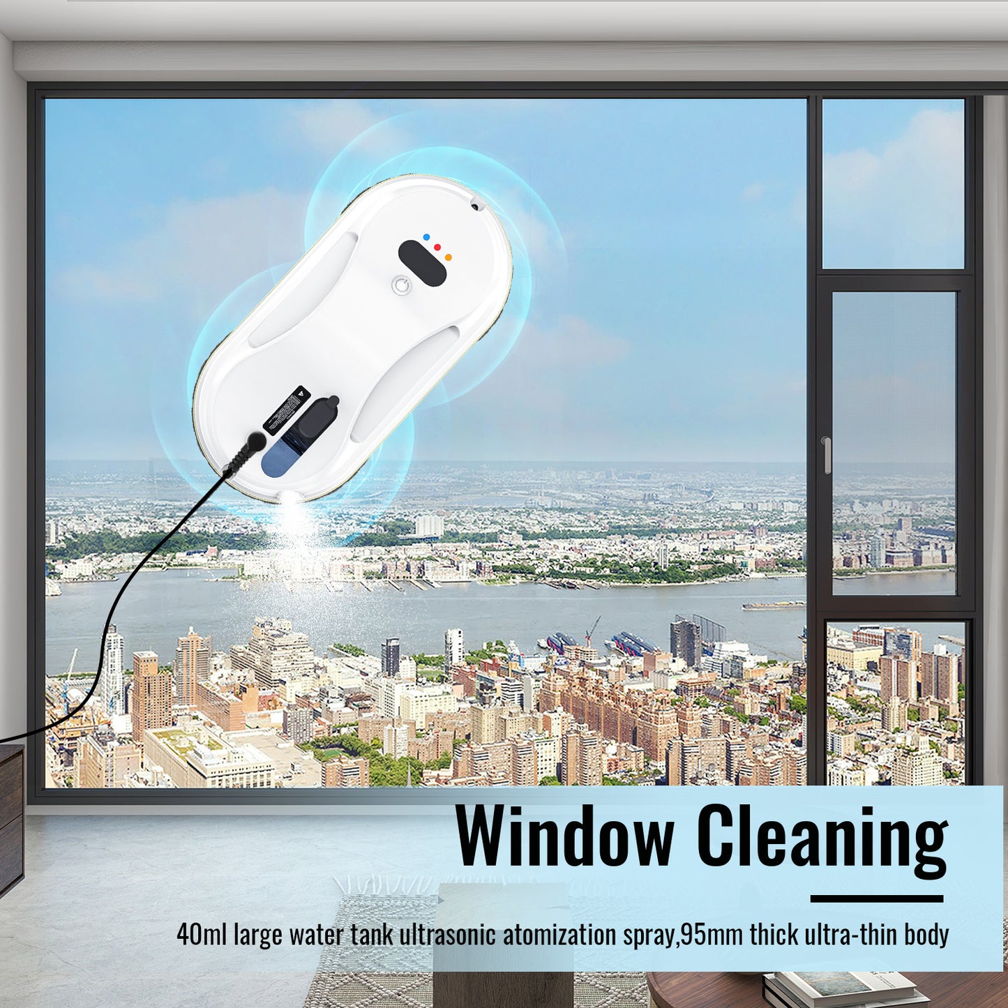 Household Window Automatic Water Spray Cleaning Robot Vacuum Cleaner Remote Control Electric Window Wiper Household Glass Wiper