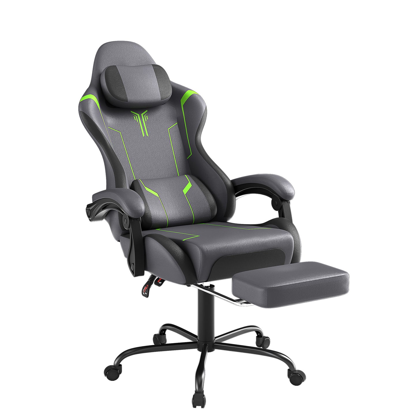 Ergonomic Gaming Chair with Massage Function - Adjustable Height, 135° Tilt, Lumbar Support, Headrest, Armrests & Footrest - White & Black Modern Design, Steel Frame, PU & Upholstery, 150kg Load Capacity, Sleek Office Furnit