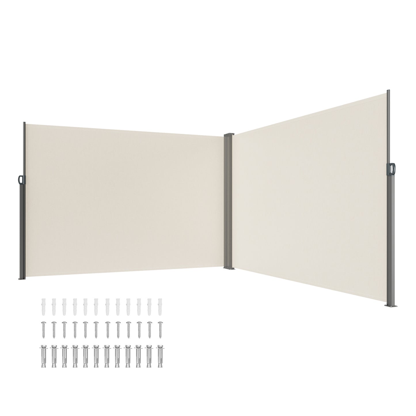 Uitschuifbaar Zijscherm – Privacyscherm – Windscherm – Terrasscherm – Balkonafscheiding – 200x600 cm – Weerbestendig Polyester