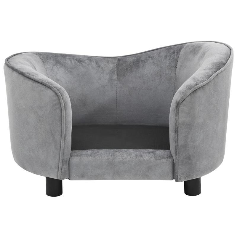 Hondenbankje – Hondenmand – Hondenkussen – Hondenbed – Sofa voor Honden – Grijs – Zacht Polyester – Comfortabele Vulling – Duurzaam – 69x49x40 cm