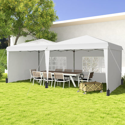 Partytent – Tuinpaviljoen – Paviljoen – Tuinentent – Easy-up Tent – 6x3 Meter – Verstelbare Hoogte – Waterdicht Oxford Doek – Met Zijwanden – Draagtas met Wieltjes