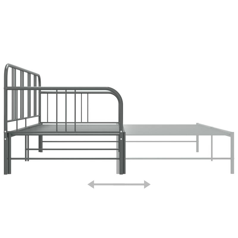 Uittrekbaar Sofa Bed Frame – Slaapbank Bedframe – Bedbank Frame – Sofa Bed Frame – Grijs Metalen Frame – Ruimtebesparend Ontwerp – Stevig Gepoedercoat Metaal