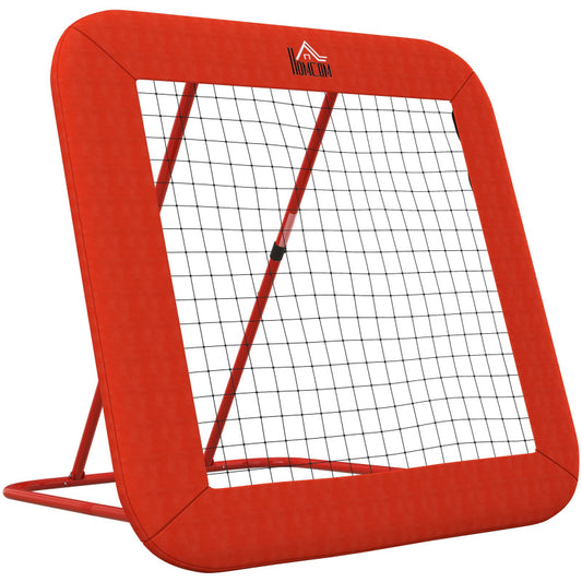 Voetbal Terugkaatser – Baltrainer – Rebounder – Trainingsnet – Sportnet – Verstelbaar 149-366 cm – Stevig Metalen Frame & Oxford Net – Inklapbaar & Draagbaar – Rood