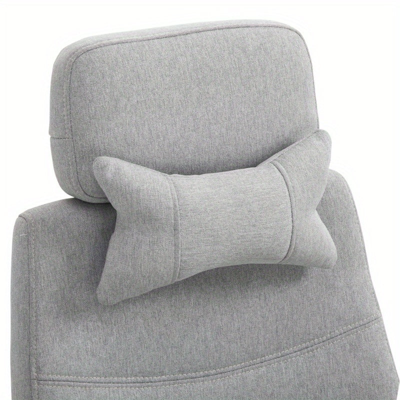 Bureaustoel – Bureaustoel met Wielen – Gaming Stoel – Desk Chair – Ergonomische Bureaustoel Grijs – Hoge Rugleuning – Verstelbare Zithoogte