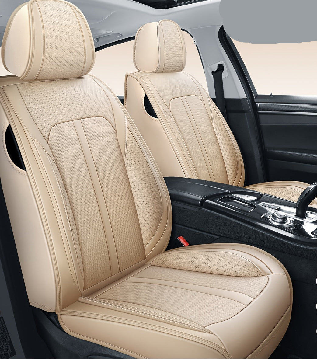Autostoelhoes – Stoelhoes Auto – Autostoelbeschermer – Stoelhoezenset – Auto Interieurhoes – Universeel 5-zits – Hoogwaardig Nappa Leer – Airbag Compatibel