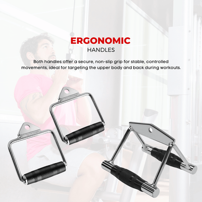 Barbell Machine Bar Set | 6 Essential Accessories for Pulley Stations & Home Gyms | Rowing Bar, Lat Pull Bars, EZ-Curl Bar | Perfect for Full-Body Strength Training