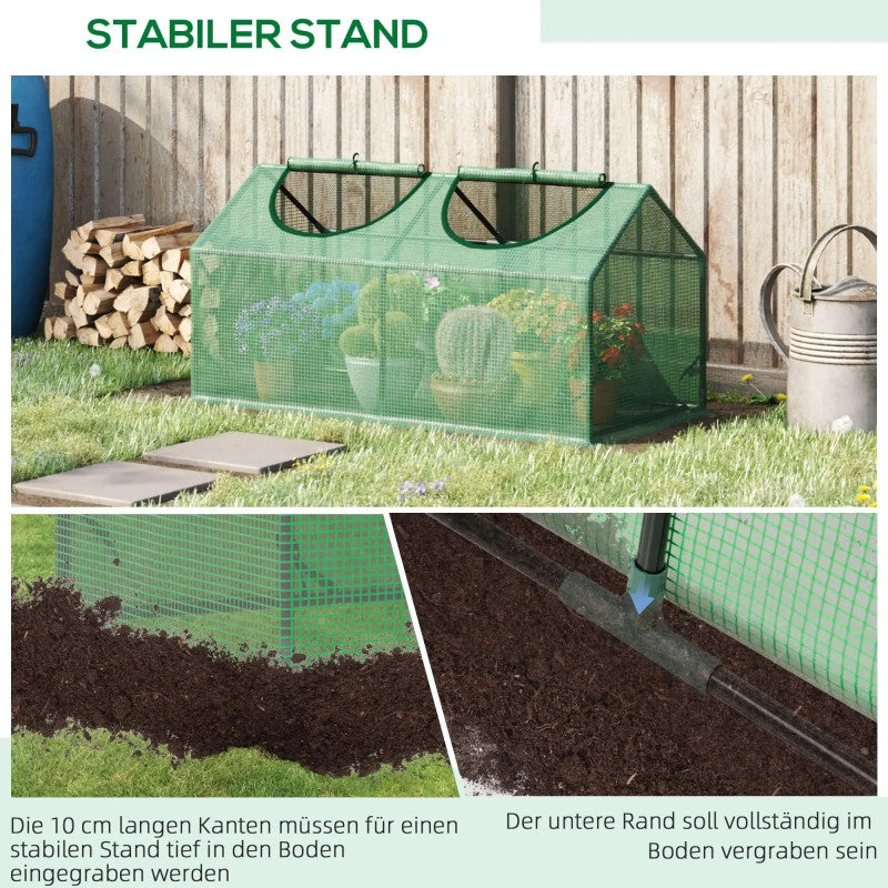 Mini-kasje – Mini Serre – Plantenhuis – Kweekkas – Tomatenkas – Groen – UV-bestendig – Stevige Grondconstructie – 120x60x60 cm