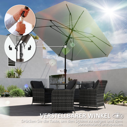 Parasol – Zonnescherm – Terrasparasol – Buitenparasol – Verstelbare Parasol – 2,3 Meter Diameter – Aluminium Frame Met Fiberglas