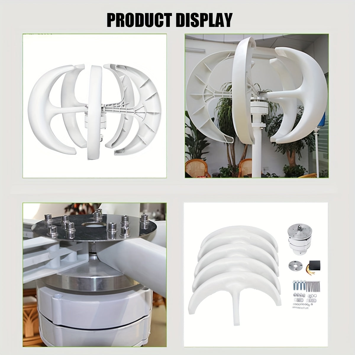 800W lantern vertical axis wind turbine 12V/24V dual blade 5 blade suitable for home, ships, ships, monitoring, street lighting and other solar and wind energy, fast delivery available