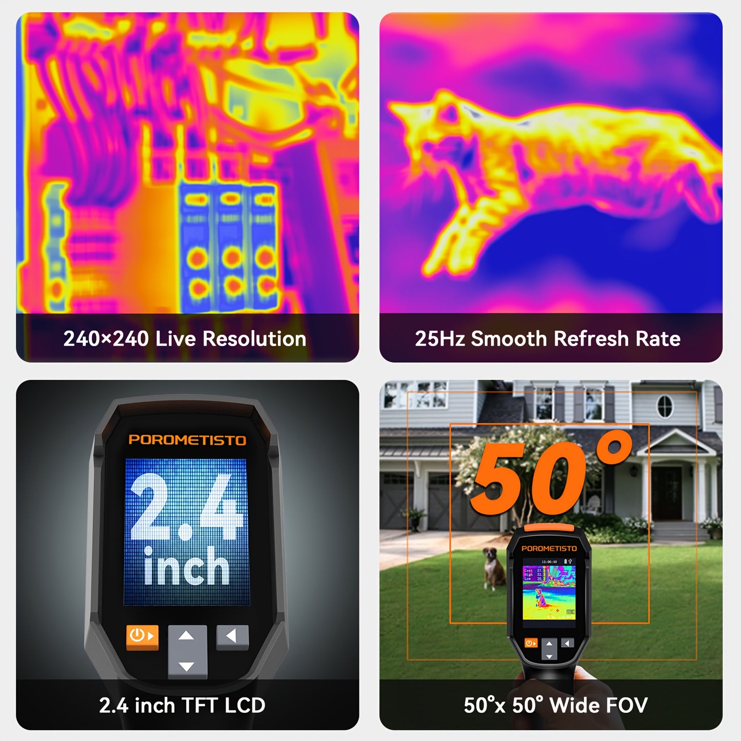 Infrarood Thermische Beeldcamera – Warmtebeeldcamera – Temperatuurscanner – Thermografische Camera – Warmtemeter – Draagbaar Handheld Ontwerp – 240x240 Resolutie & Laserpointer