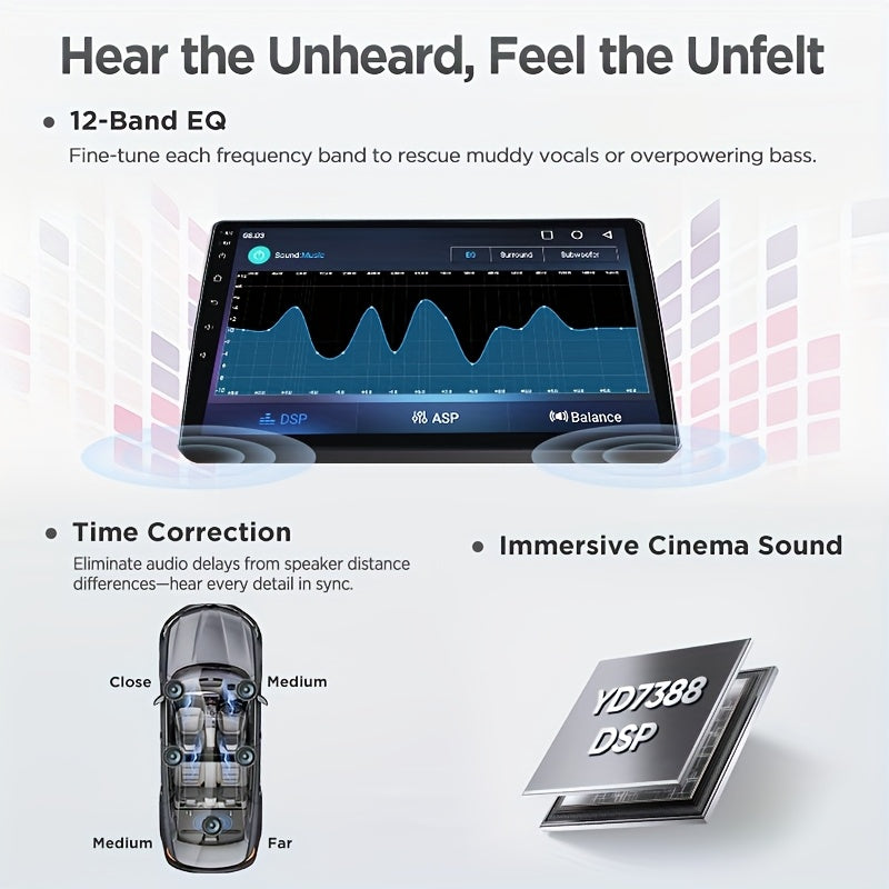 10 Inch Touchscreen Auto Radio – Multimedia Speler – Navigatiesysteem – CarPlay Radio – Android Auto – WiFi Draadloos – 4GB RAM 64GB Opslag – IPS Scherm 1280x720 Resolutie