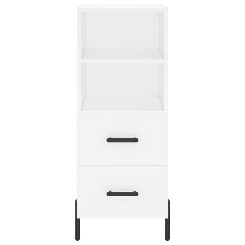 High Cabinet 34.5X34X180 Cm Processed Wood White Storage Cabinet in The Hallway, This Cabinet Offers Ample Storage Space to Keep All Your Items Organized, Suitable for Offices, Bedrooms, Living Rooms, Kitchens, And Hallways.