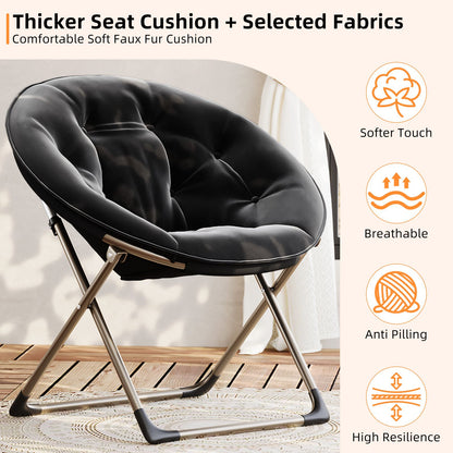 Loungestoel – Fauteuil – Zithoekstoel – Relaxstoel – Inklapbare Stoel – Memory Foam Zitting – Vleugelrugleuning – Ruimtebesparend – Stabiel Metalen Frame – Zwart