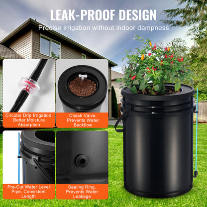 Hydrocultuurset – Hydroponics Systeem – Deep Water Culture – Recirculerend Kweekstation – Indoor Tuinsysteem – 4 Emmers 19 Liter – Automatische Watercirculatie