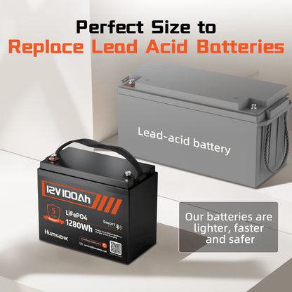 12V 100Ah LiFePO4 Accu – Lithium Batterij – Energieopslag Batterij – Camping Accu – Boot Accu – Langdurige Energie – 15000+ Cyclus Levensduur – Geïntegreerde BMS Veiligheid