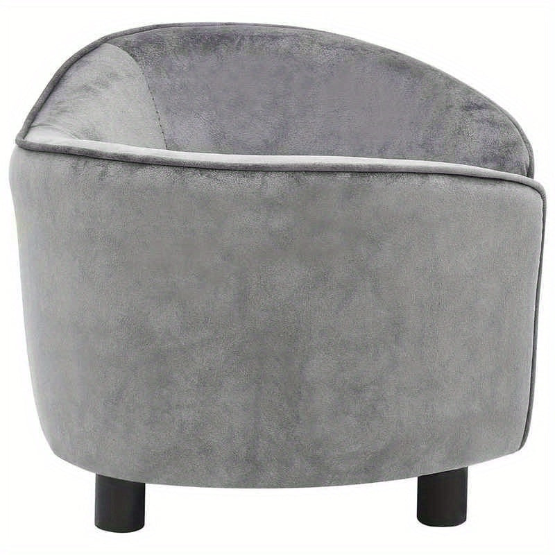 Hondenbankje – Hondenmand – Hondenkussen – Hondenbed – Sofa voor Honden – Grijs – Zacht Polyester – Comfortabele Vulling – Duurzaam – 69x49x40 cm