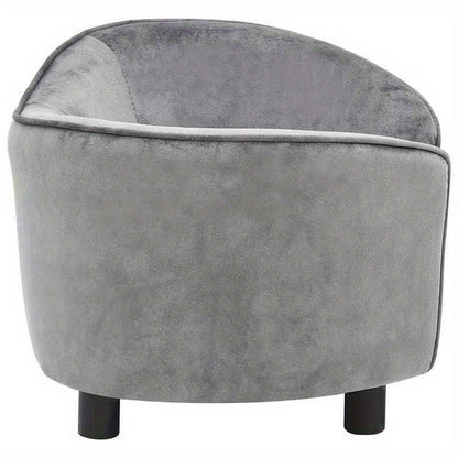 Hondenbankje – Hondenmand – Hondenkussen – Hondenbed – Sofa voor Honden – Grijs – Zacht Polyester – Comfortabele Vulling – Duurzaam – 69x49x40 cm