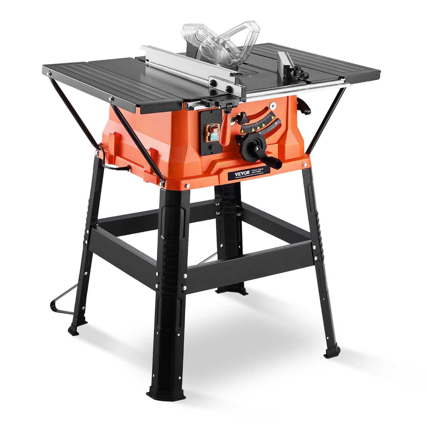 Tafelzaag – Cirkelzaag – Zaagtafel – Houtzaag – Compacte Zaag – Met Standaard – 1800W Motor – 200mm Zaagcapaciteit – Rood-Zwart