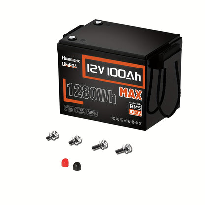12V 100Ah LiFePO4 Accu – Lithium Batterij – Camper Accu – Boot Accu – Energie Accu – Hoge Capaciteit 100Ah – Tot 20.000 Laadcycli