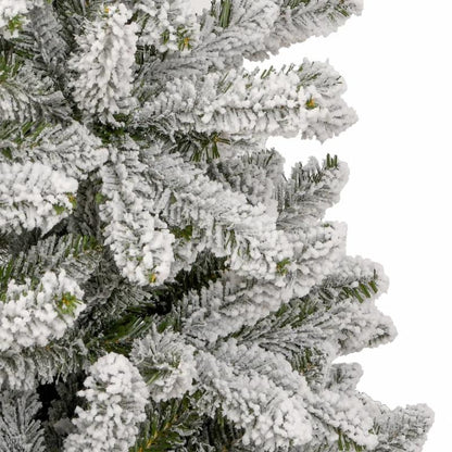 Kunstkerstboom – Kerstboom – Valse Kerstboom – Flocked Boom – Winterse Kerstdecoratie – 180 cm Hoog – Inklapbaar Met Metalen Standaard