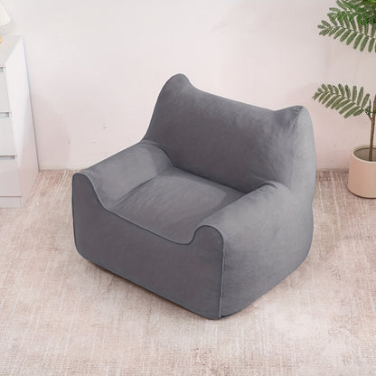 Zitzak – Beanbag – Zitzakstoel – Lounge Slaapkamerstoel – Grijze Zitzak – Groot Formaat – Veerkrachtige Schuimvulling
