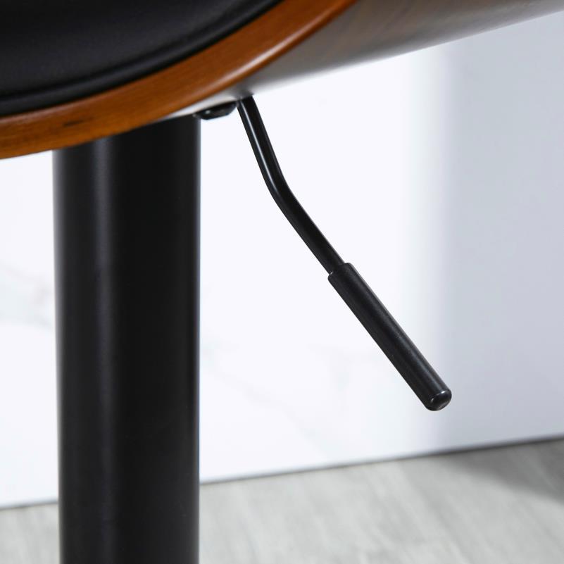 Verstelbare Barkrukken – Barkruk Set – Keukenstoelen – Barstoelen – Draaistoelen – Verstelbare Hoogte 53-112 cm – Zitting van Synthetisch Leer – Zwart Stalen Frame