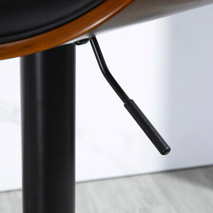 Verstelbare Barkrukken – Barkruk Set – Keukenstoelen – Barstoelen – Draaistoelen – Verstelbare Hoogte 53-112 cm – Zitting van Synthetisch Leer – Zwart Stalen Frame