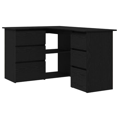Hoekbureau – Hoekbureau Gaming – Bureautafel – Computertafel – L-vormig – Hout – Stevig en Vochtbestendig – Met 2 Deuren en 4 Lades – Artisan Oak