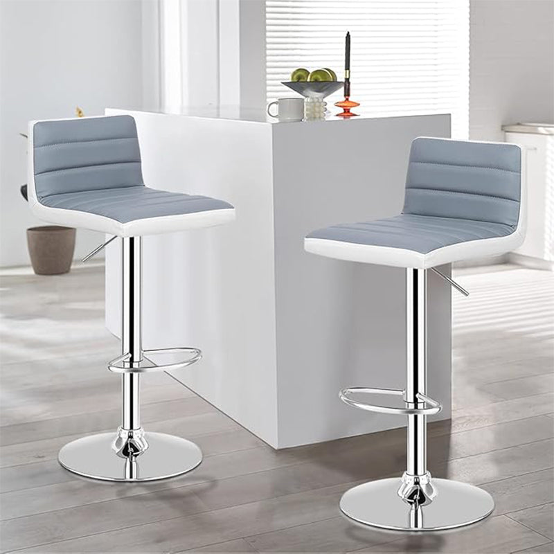 Barstoel – Barkruk – Barstoel Kruk – Keukenstoel – Barkrukken – Verstelbaar – 360° Draaibaar – Kunstleren Bekleding – Antislip Metalen Onderstel – Met Voetensteun – Set Van 2