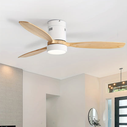 Plafondventilator – Ventilator – Plafondventilator Met Licht – Dakventilator – Luchtcirculator – Wit Met Houten Bladen – Reversibele DC Motor – Afstandsbediening & LED Verlichting