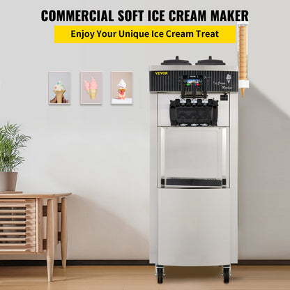 Softijs Machine – IJsautomaat – Softijsmaker – IJsapparaat – IJs Machine – 6 Liter Per Bak – 2200 Watt Compressor