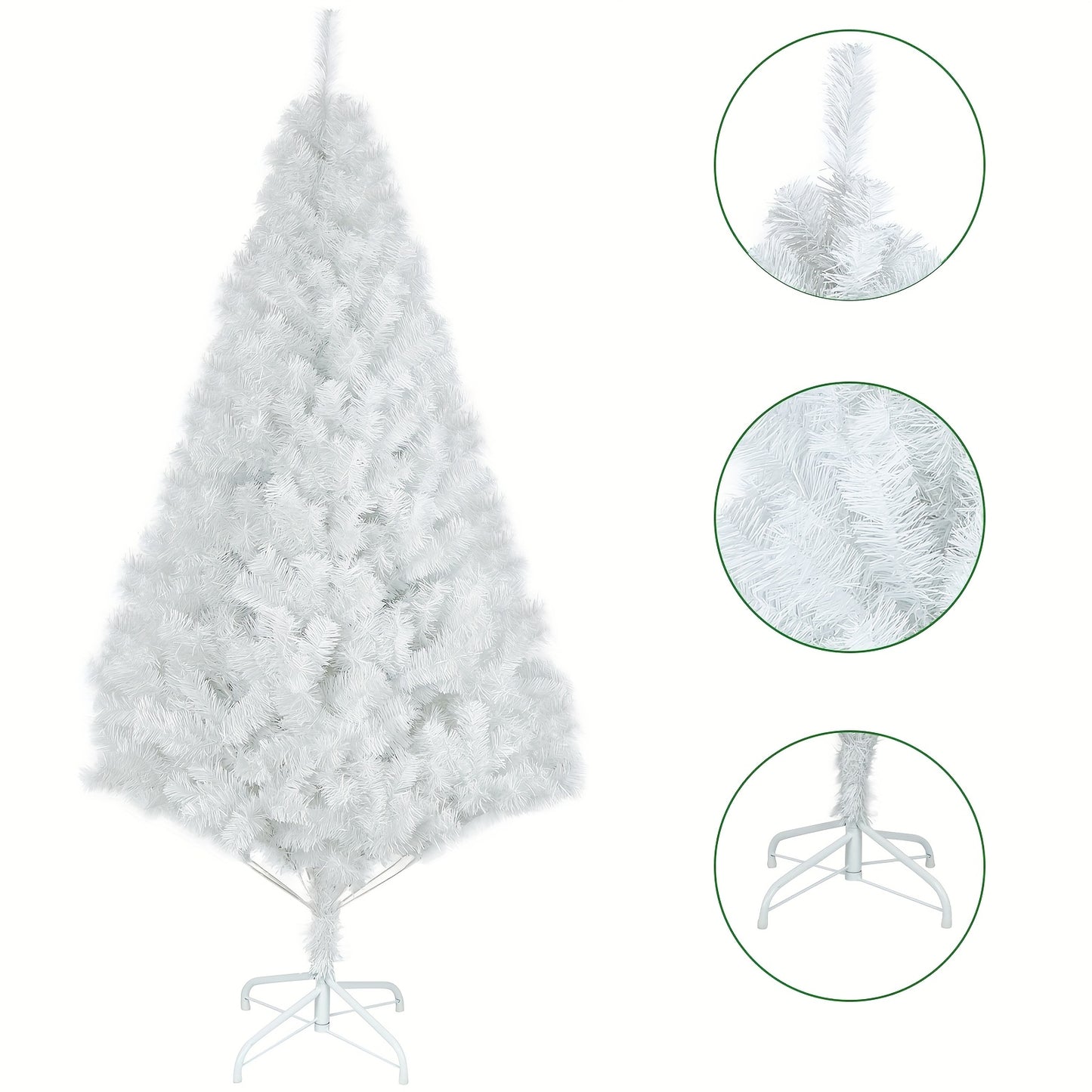 Kunstkerstboom – Kunstboom – Nepspar – Kerstboom Wit – Kunstnaaldboom – 180 cm Hoog – Stevige Metalen Standaard – Duurzaam & Onderhoudsvrij