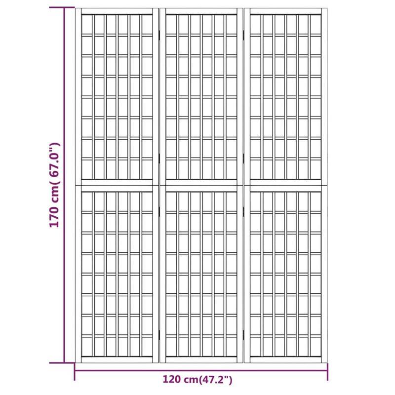 Schermkamer – Kamerscherm – Vouwscherm – Paravent – Ruimteverdeler – 3 Panelen – Afmeting 120x170 cm – Opvouwbaar & Lichtgewicht