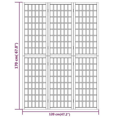 Schermkamer – Kamerscherm – Vouwscherm – Paravent – Ruimteverdeler – 3 Panelen – Afmeting 120x170 cm – Opvouwbaar & Lichtgewicht