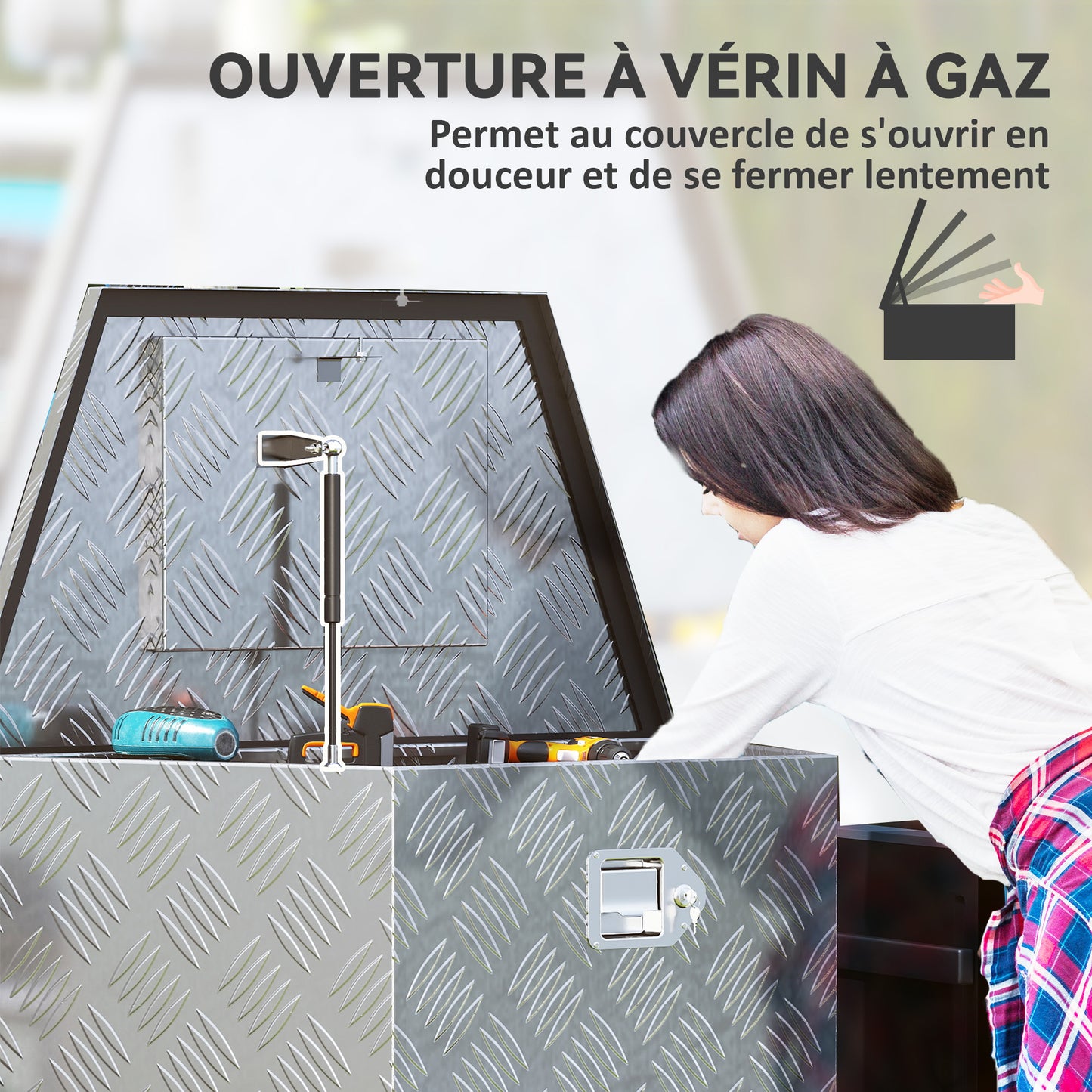 Aluminium Gereedschapskist – Gereedschapskoffer – Opbergkist – Tool Box – Werkplaatskist – Waterdicht – Lichtgewicht 73,7x41x46 cm – Zilver