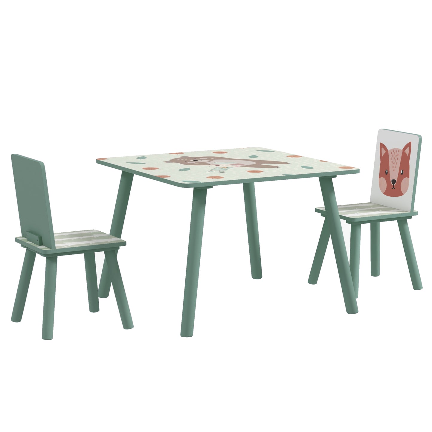 Speelset kinderstoelen met tafel – kindertafel set – kindermeubel – kinderstoeltje – kids meubel – Groen – duurzaam kunststof – veilig afgeronde hoeken