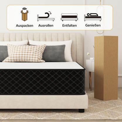 Pocketveringmatras – Matras – 7-Zone Matras – Orthopedisch Matras – Medium Stevig Matras – 135 x 190 cm – 20 cm Hoogte – Comfort Foamlaag – Ademend Polyesterhoes