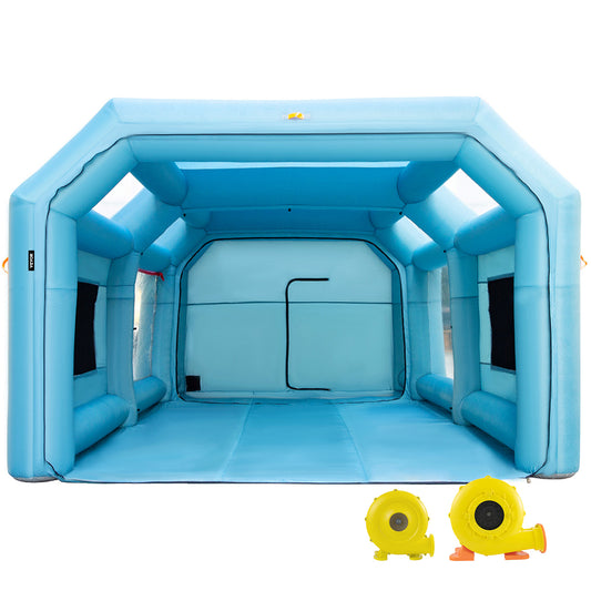 Mobiele Opblaasbare Spuitcabine – Spuittent – Verfspuitcabine – Spuitgarage – Schildertent – Grote Werkruimte 7x3x2,1m – Efficiënt Koolstoffilter Systeem – Blauw