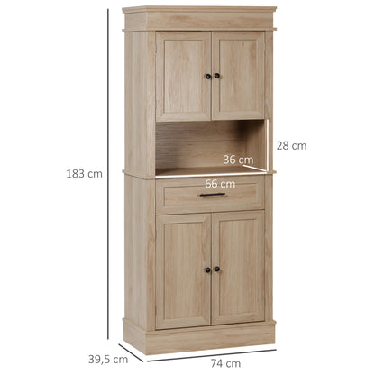 Keukenkastje – Keukenbuffet – Keukenkast – Opbergkast – Kastje Beige – Rustieke Stijl – Verstelbare Plank – Anti-Kantelbeveiliging