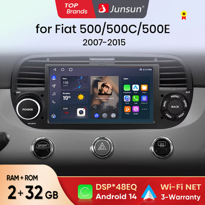 Multimedia Systeem FIAT 500 – Autoradio – Carplayer – Navigatiesysteem – 2 DIN Scherm – WiFi Variant – 7 Inch IPS Display – Geavanceerde DSP Geluidskwaliteit