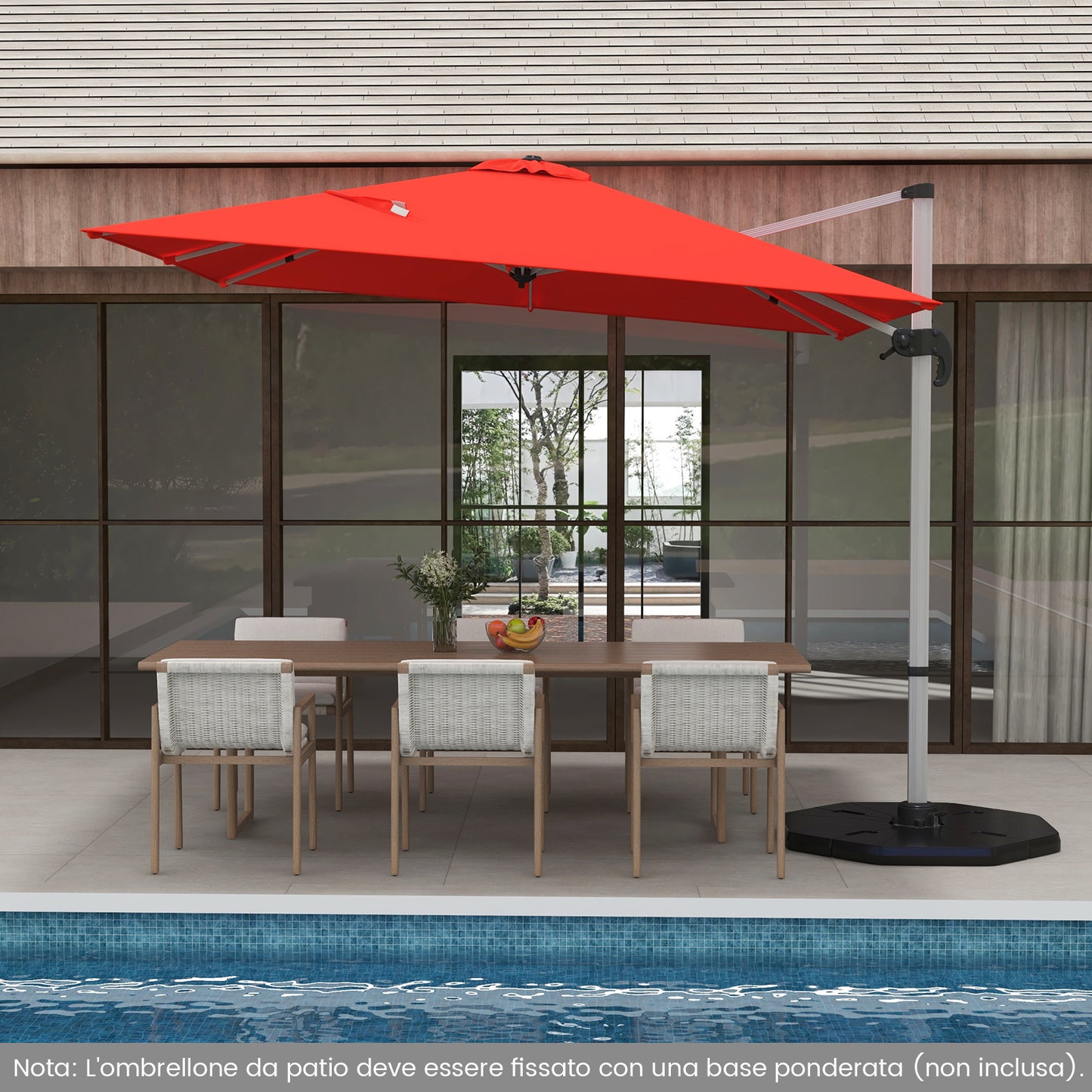 Parasol – Terrasparasol – Tuinparasol – Buitenscherm – Zonnescherm – 3 Meter Breed – Verstelbaar Met 5 Kantelstanden
