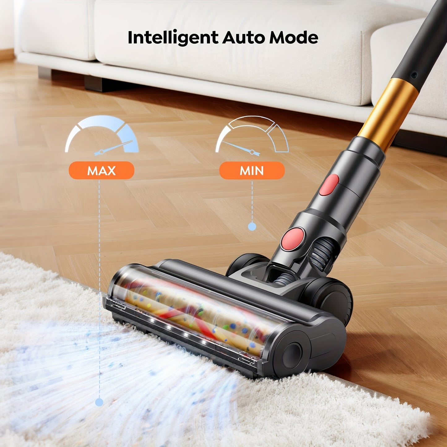 Draadloze Stofzuiger – Snoerloze Stofzuiger – Handstofzuiger – Verticale Stofzuiger – Steelstofzuiger – Krachtige 600W Motor – 60 Minuten Gebruikstijd