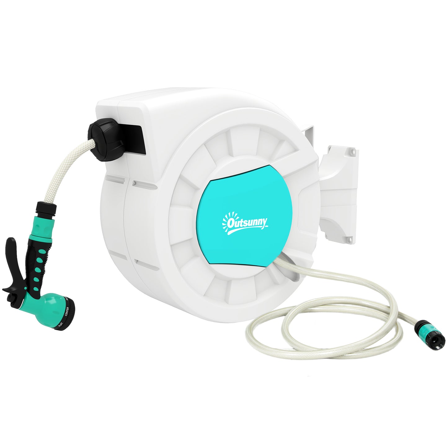 Tuinslanghaspel – Slanghaspel – Wandslangenbox – Slanghouder – Slangenwagen – 25 Meter Slang – Automatische Oprolfunctie met 180° Draaibare Muurbeugel