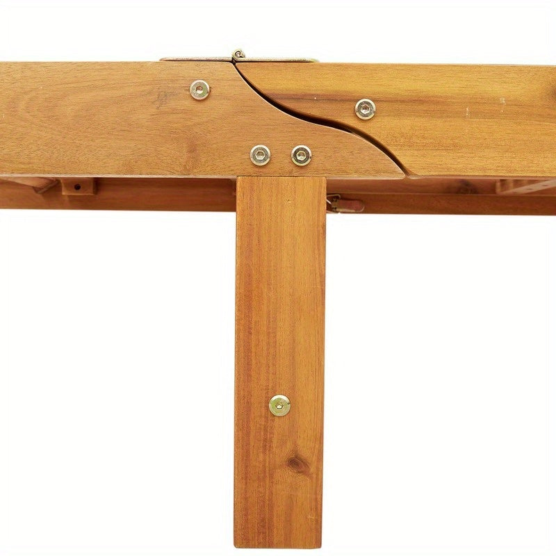 Relaxstoel Outdoor – Tuinstoel Lounge Stoel Ligstoel Tuinmeubel – Ergonomisch Design – Verstelbare Rugleuning – Donkergrijs Kussen – Recycled Houten Frame – Mobiel & Compact